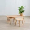 HOMLA Zestaw Stolikow Kawowych Jatil Naturalny 120X40X43\\40X40X35,5 Cm Discount