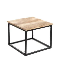 HOMLA Zestaw Stolikow Kawowych Maya Lite Drewno Mango + Metal 110X60X45 Cm/50X50X40Cm Naturalny Best
