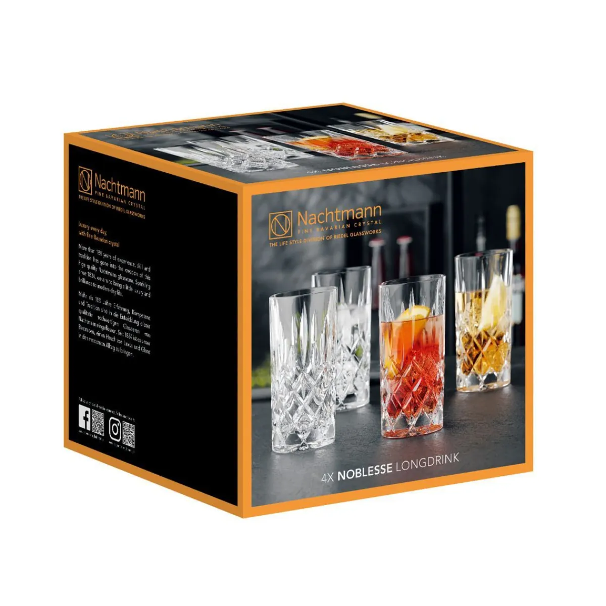 NACHTMANN Zestaw Szklanek Noblesse Do Long Drinkow 4 Szt. 0,375 L Przezroczysty Clearance